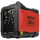 MATRIX Inverter Stromerzeuger PG3000i USB Benzin Notstromaggregat Generator 3kW Neueste Invertertechnologie mit 3300 Watt POWER + 2xUSB