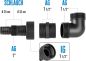 Preview: GÜDE Pumpenanschlussstutzen 1 1/2 AG 25/32 mm Schlauch mit Winkelstück 