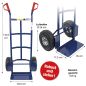Preview: HBH® Sackkarre 200kg Luftreifen TK200LU01 blau Transportkarre mit Luftrad  