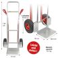 Preview: HBH® Sackkarre Alu 200kg Luftreifen TK200ALU04 Aluminium Transportkarre Luftrad  