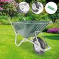 Preview: BPA Schubkarre Bauschubkarre Gartenkarre 100l PU Mulde grün Luftrad Kugellager