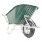 Preview: BPA Schubkarre Bauschubkarre Gartenkarre 100l PU Mulde grün Luftrad Kugellager