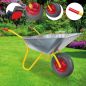 Preview: RAVENDO Marken Schubkarre Gartenschubkarre Vollgummireifen 100Liter 150Kg gelb  