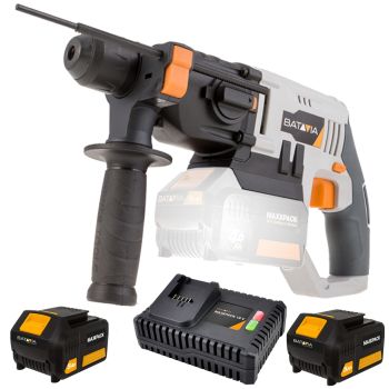Batavia Akku Bohrmaschine Schlagbohrmaschine Bohrhammer 2x5Ah Akku+Schnellladeg.