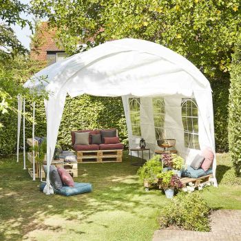 SIENA GARDEN Event Pavillon, Zelt, Partyzelt, 3x6 m, rechteckig, weiß, Fenster