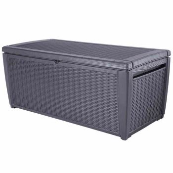 KETER Kissenbox Rattanoptik Sumatra, anthrazit 145x73x64 cm, Kunststoffgeflecht 