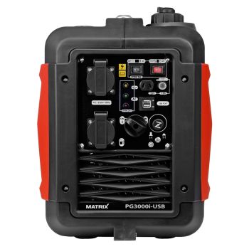 MATRIX Notstromaggregat Stromerzeuger Stromgenerator Inverter Benzin PG3000i-USB  3300 Watt | 2xUSB | tragbar | sehr leise | digital