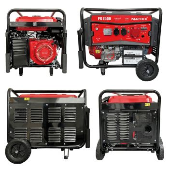 MATRIX Notstromaggregat Stromerzeuger Generator Benzin 400V 230V AVR PG 7500