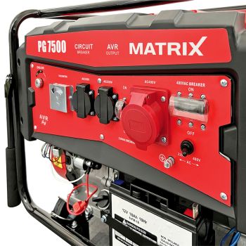 MATRIX Notstromaggregat Stromerzeuger Generator Benzin 400V 230V AVR PG 7500