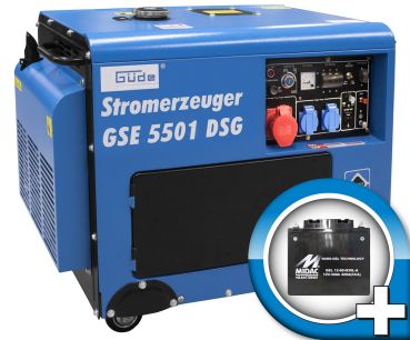 GÜDE Notstromaggregat Stromerzeuger Stromgenerator Diesel Generator GSE 5501 DSG *** inklusive Batterie 30Ah ***