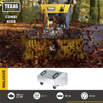 TEXAS Kehrmaschine Benzin Schneekehrmaschine Laubsammler Combi 800B Briggs 3in1