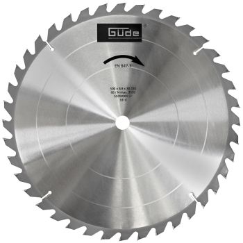GÜDE Brennholzsägeblatt HM 500x30 mm - 40 Zähne - Ersatzblatt Sägeblatt 