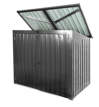 ZIPPER ZI-MTB2 Mülltonnenbox Mülltonne Tonnenverkleidung Müllbox Metall anthrazit 