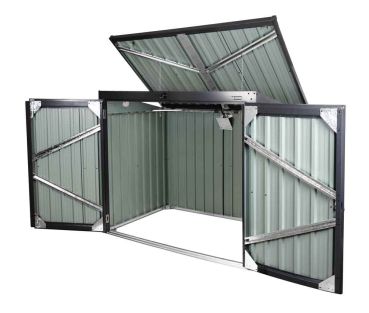 ZIPPER ZI-MTB2 Mülltonnenbox Mülltonne Tonnenverkleidung Müllbox Metall anthrazit 