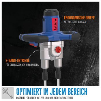 GÜDE Rührwerk Betonmischer Handrührwerk Zementrührer Quirl GRW 1811.1 Twin 