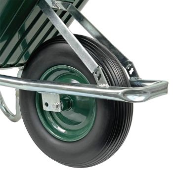 Matrix Schubkarre 100l 250kg Vollgummirad Kunststoff grün Rahmen verzinkt *2.WAHL 