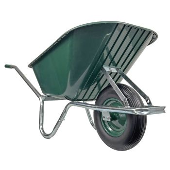 Matrix Schubkarre 100l 250kg Vollgummirad Kunststoff grün Rahmen verzinkt *2.WAHL 