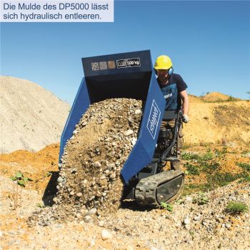 SCHEPPACH Mini Raupendumper DP5000 Benzin Dumper Motorschubkarre 500kg 6,5PS 