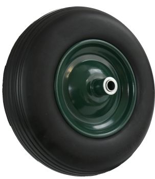 MATRIX Ersatzrad pannensicher Schubkarrenrad PU-Rad grün Stahlfelge 4x8