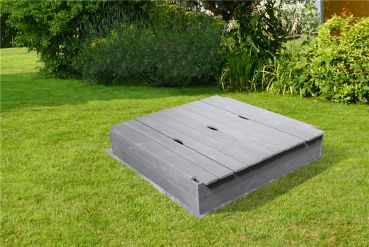 SOULET Sandkasten Holz Holzsandkasten Lasiert mit Bänken 118x118 