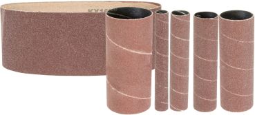GÜDE Schleifpapier Set K150 610mm Schleifband Schleifhülsen 6 Stück 