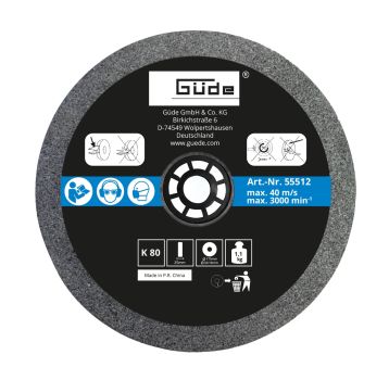 GÜDE Schleifscheibe Ersatzscheibe 175x25x32mm K80 für Doppelschleifer GDS 175-30 