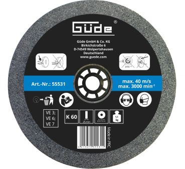 GÜDE Schleifscheibe Ersatzscheibe 175x25x32mm K60 für Doppelschleifer GDS 175-30 
