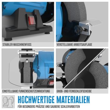 GÜDE Doppelschleifer Schleifmaschine Messerschleifer 150mm 250W GDS 150-15 