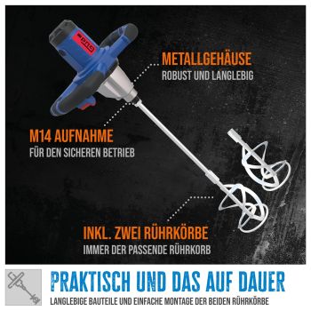 GÜDE Rührwerk Betonmischer Handrührgerät Betonrührer Mörtelrührer GRW 1814.1 