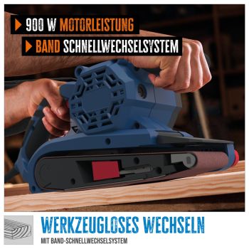GÜDE Bandschleifer BS 76-900 E Schleifer Schleifmaschine Band 76mm 900 Watt 