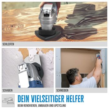 GÜDE Multiwerkzeug MW 300 E Multitool Schleifer Schaber Trenner 300 Watt  