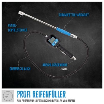 GÜDE digitaler Reifenfüller V 12 PRO digital Manometer 12 bar Reifenfüllgerät 