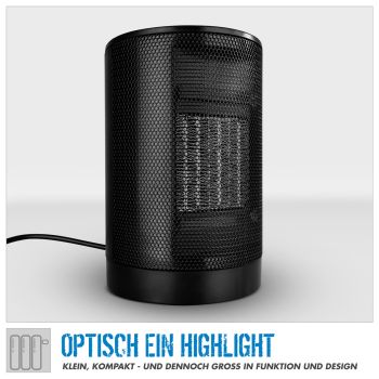 GÜDE Keramik Heizlüfter GKH 1200 DT, 2 Heizstufen, 15 m³ max. Raumheizverm Timer 