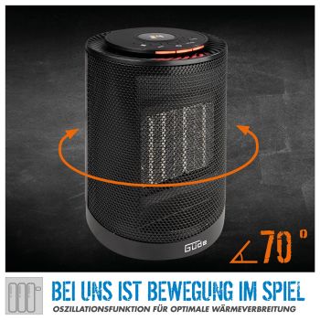 GÜDE Keramik Heizlüfter GKH 1200 DT, 2 Heizstufen, 15 m³ max. Raumheizverm Timer 