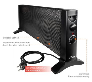GÜDE GKH 1200 Mica Konvektionsheizgerät Heizlüfter Heizer 1200W Elektroheizer 
