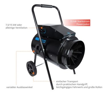 GÜDE GEH 15 Bauheizer 400V Heizgerät Heizlüfter Elektroheizer Heizgebläse 15kW 
