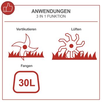 Scheppach SC32 Elektro Vertikutierer Rasenlüfter 32 cm inkl. Lüfterwalze 1500 W 
