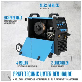 GÜDE Universal Schweißgerät 270A 1-5,0mm 400V Uni-Mig 270 AS-Pro SYN 