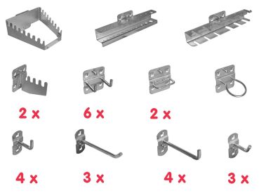 GÜDE Werkzeughalter Sortiment 28 teilig Werkzeughalter Lochwandhalter 