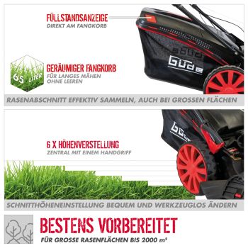 GÜDE Benzin Rasenmäher Mäher 53cm Schnittbreite Radantrieb BIG WHEELER 534.1R ES 