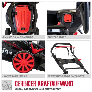 GÜDE Benzin Rasenmäher Mäher 53cm Schnittbreite Radantrieb BIG WHEELER 534.1R ES 