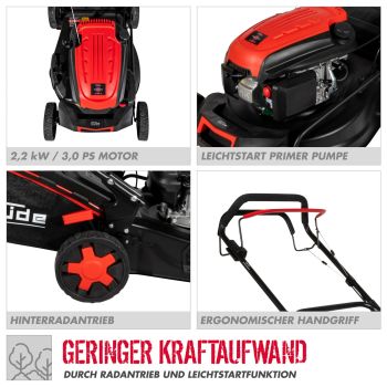 GÜDE Benzin Rasenmäher Mäher 46 cm Schnittbreite Radantrieb BIG WHEELER 464.3 R 