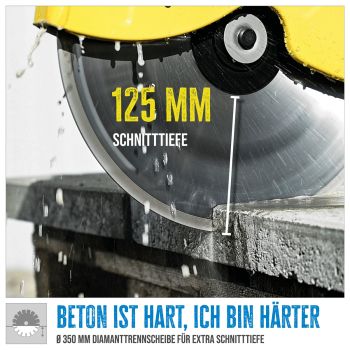 GÜDE Betontrennschneider GBTS 350.1 Betonschneider Trennschneider 125mm 3,9PS 