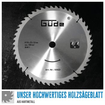 GÜDE Holzsägeblatt HM 250x20 mm - 50 Zähne - Ersatzblatt Sägeblatt 