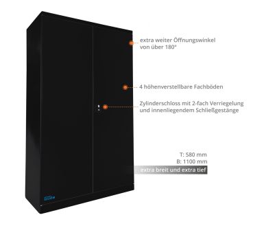 GÜDE Werkstatteinrichtung Werkstattwagen Werkbank Werkzeugschrank Typ CB schwarz 