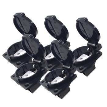 MATRIX 5er Set Steckdose Typ E/F IP44 16A staubdicht, regensicher, Industriesteckdose,  