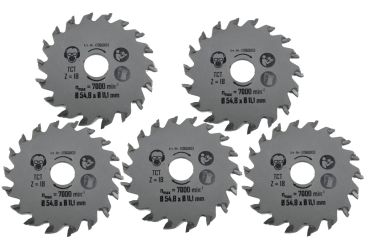 MATRIX TCT Sägeblatt 54mm 5er Set für Mini Handkreissäge MCS 400 PW | 10 Zähne 