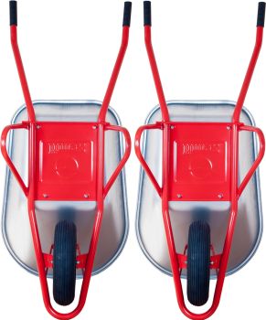 ALTRAD LIMEX Profi Bauschubkarre Schubkarre Gartenkarre Schiebkarre rot 100l 2x 