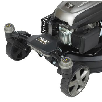 TEXAS Rasenmäher Benzin mit Antrieb Radantrieb 51cm ZT 5110TR/W 3in1 Zero Turn
 schwenkbare Vorderachse; noch wendiger noch flexibler