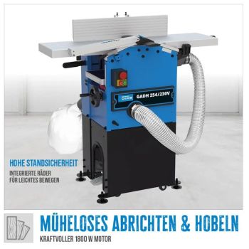 GÜDE GADH 254 230V Abrichthobel Dickenhobel Hobel Hobelmaschine 254mm 1800W 